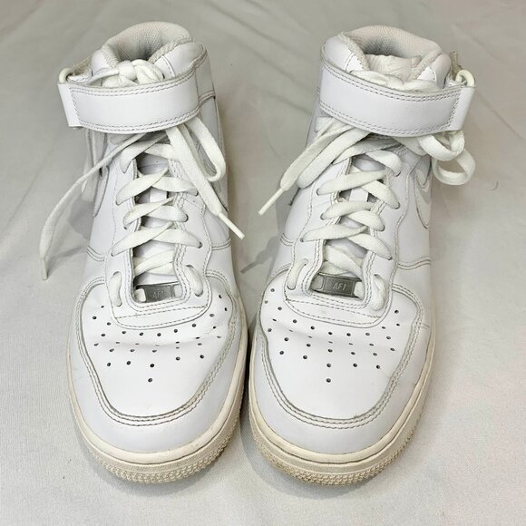 Nike Air Force 1 High ’07 White Leather Men’s Size 8 Basketball Sneakers Shoes - Picture 4 of 10